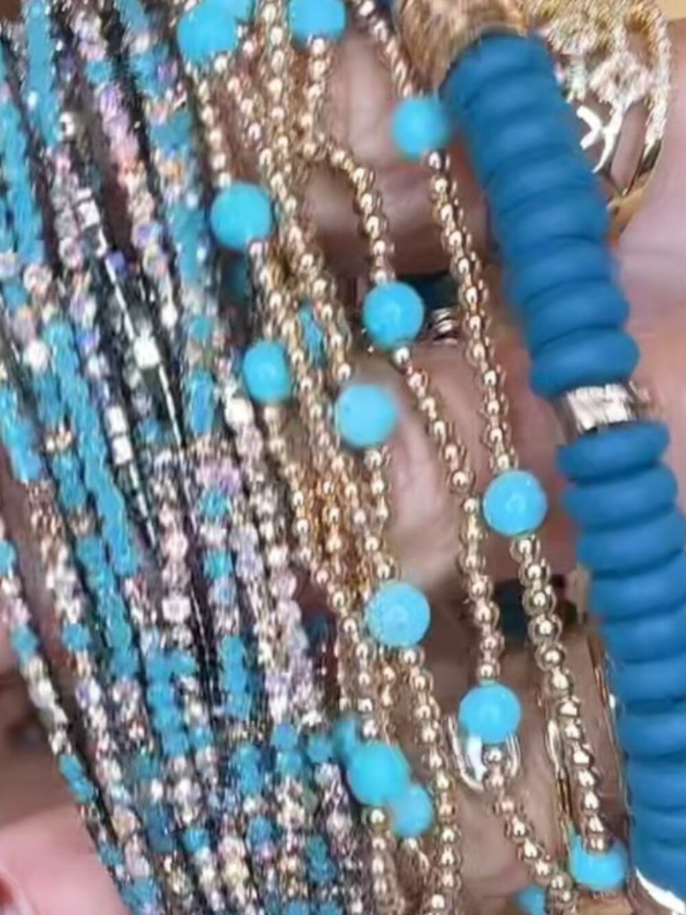 Turquoise stretch bracelet stack